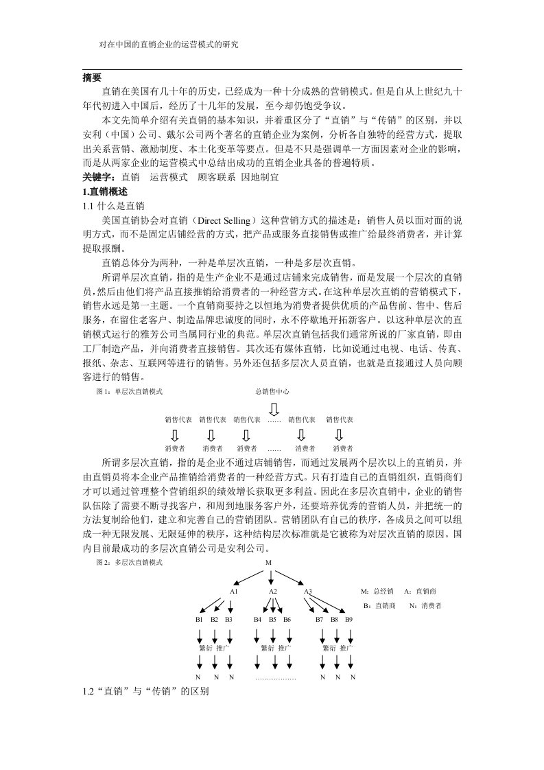 国际广告论文——直销