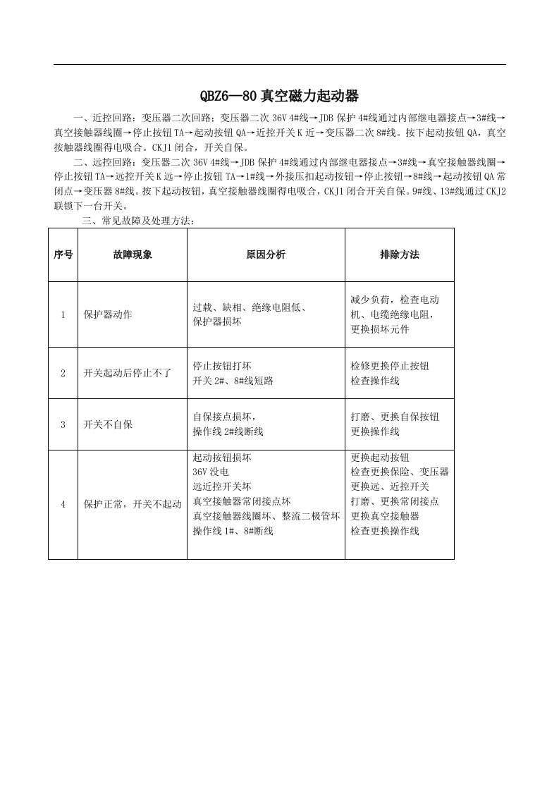 各类真空磁力启动器原理培训