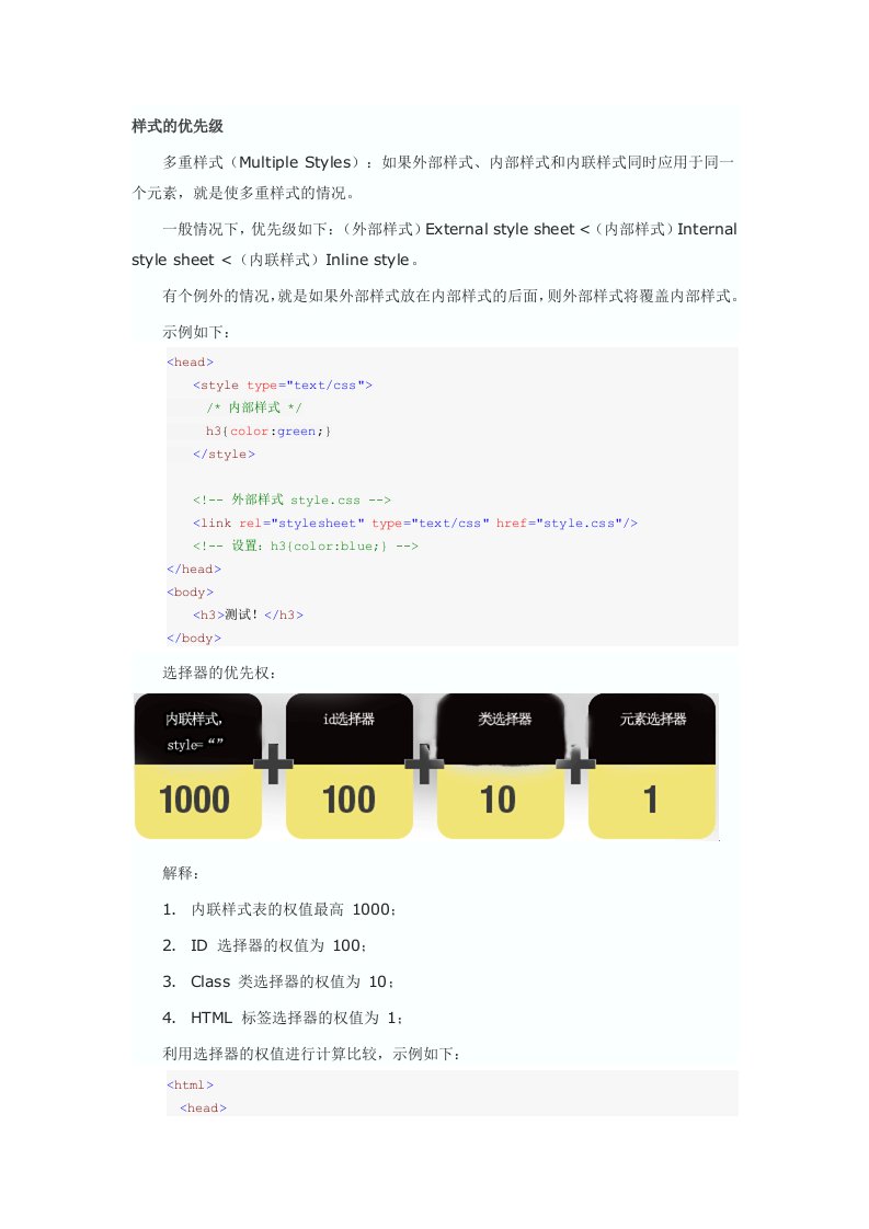 CSS的优先级机制总结