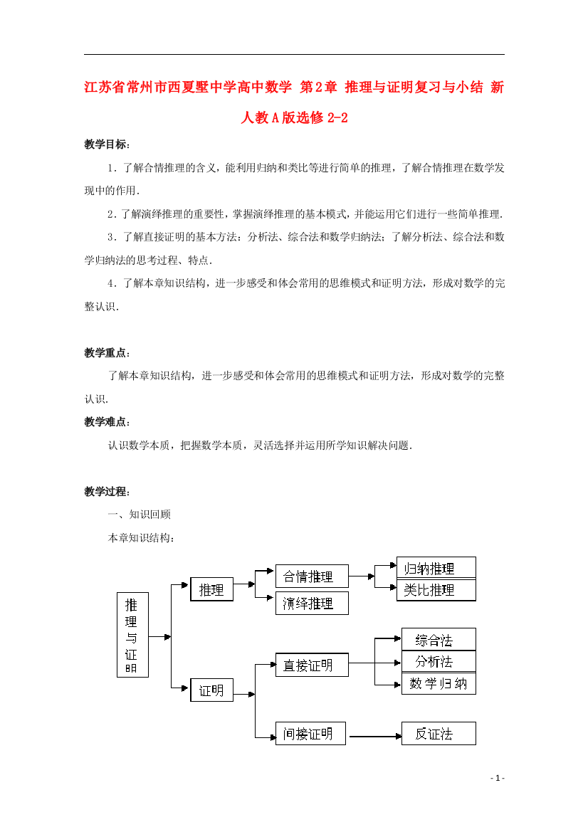 （中小学教案）江苏省常州市西夏墅中学高中数学