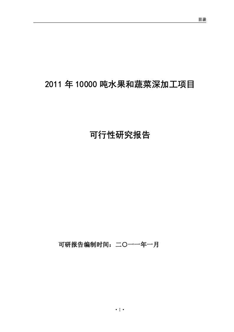 水果和蔬菜深加工技术项目可行性研究报告