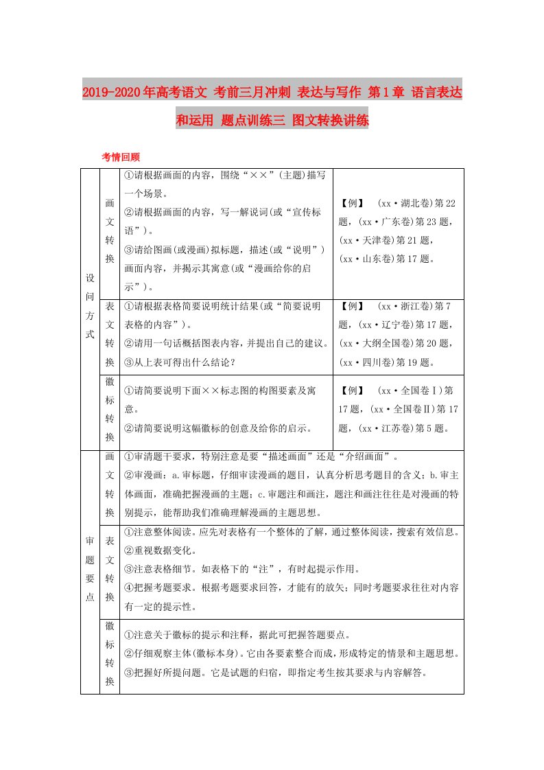 2019-2020年高考语文