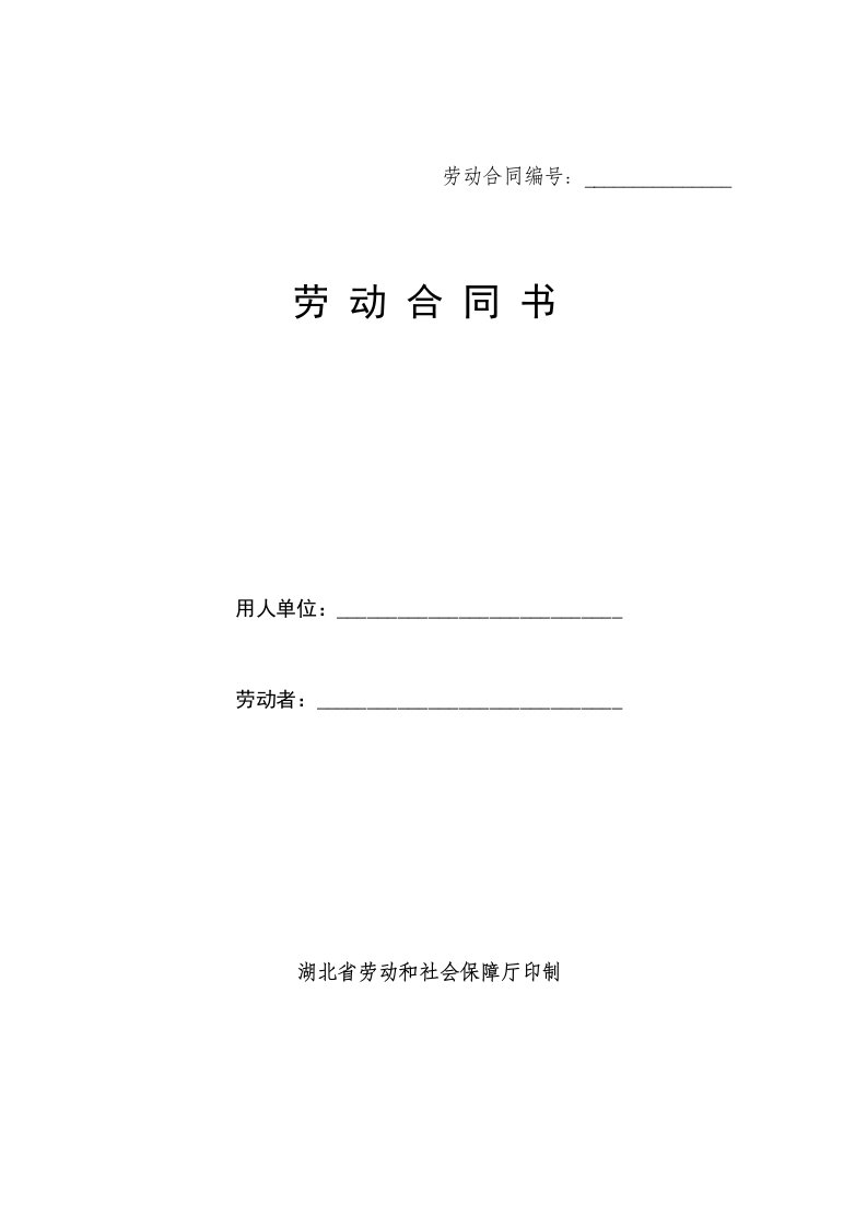 2008年湖北省最新劳动合同范本(doc-9)