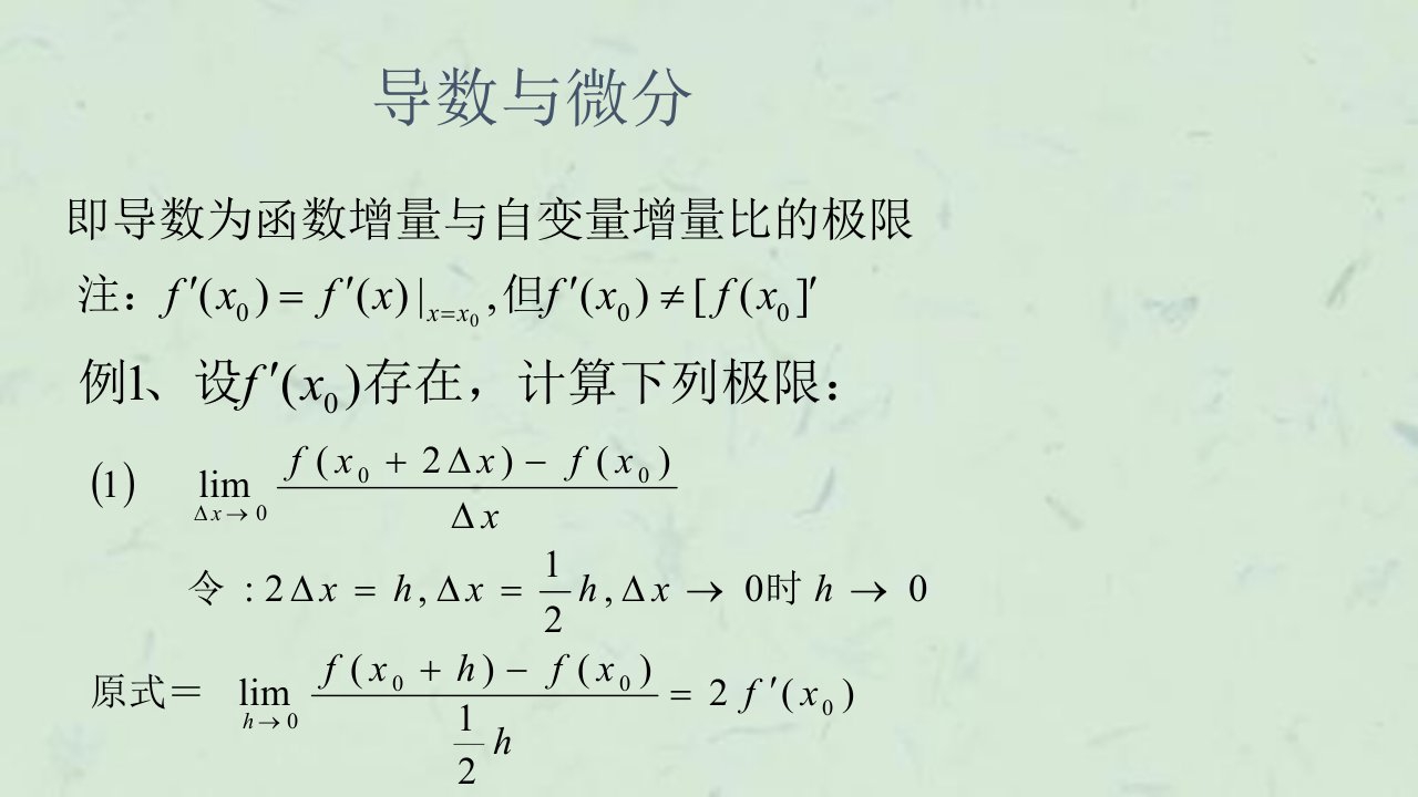 微积分导数与微分优秀课件