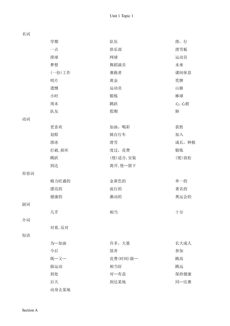 仁爱版八年级上Unit1Topic1(ABCD)学案