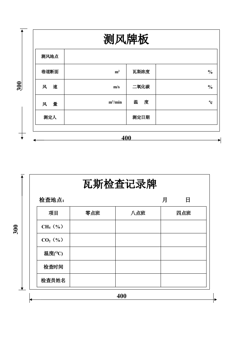 煤矿通风各种牌板