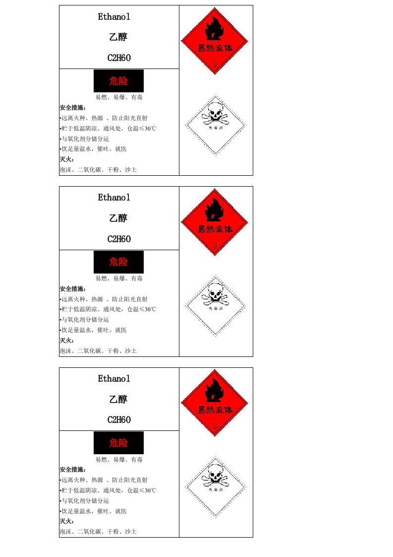 酒精安全标识