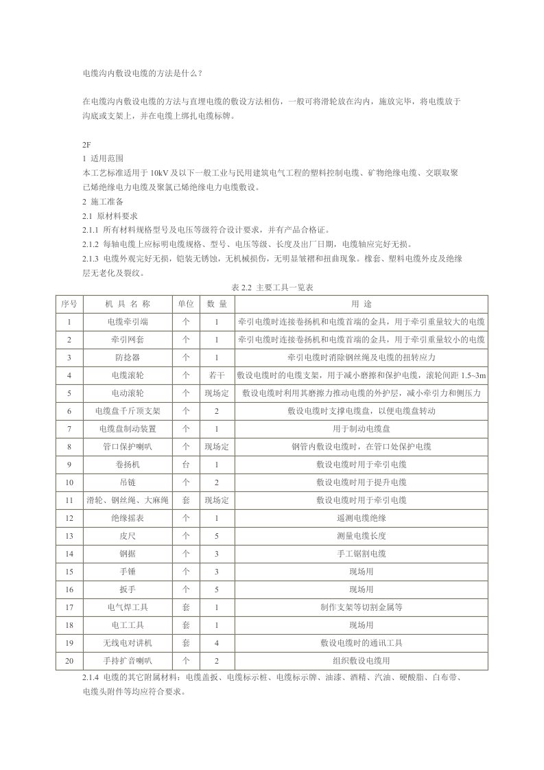 电缆沟内敷设电缆的方法