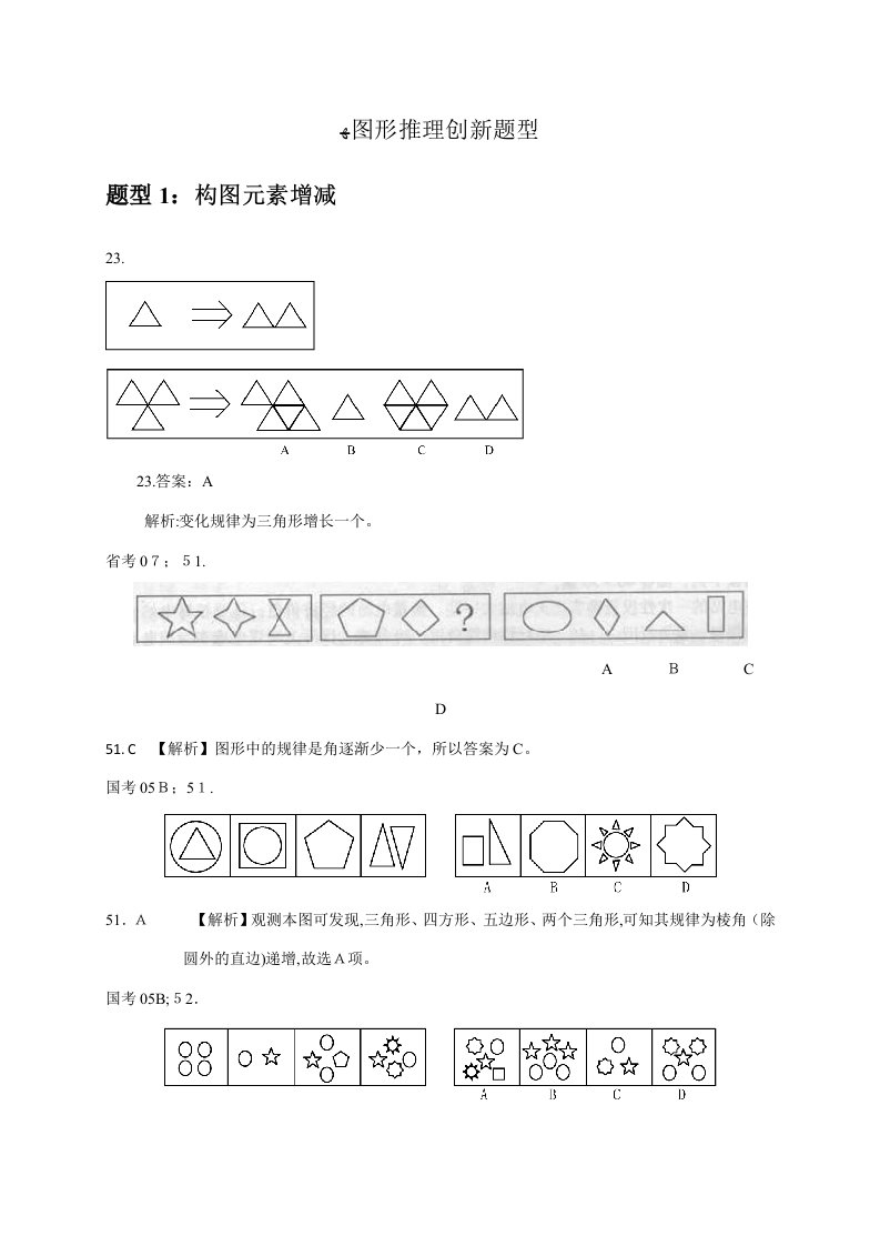 2023年公务员考试行测实用复习资料整理图形推理题型分类解析