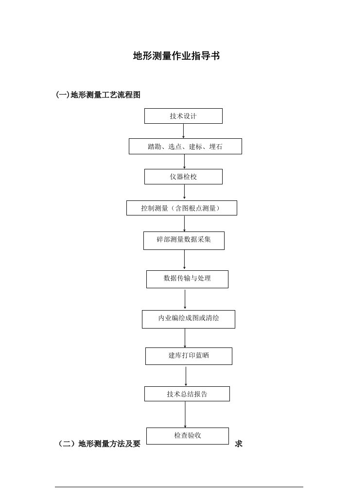 地形测量作业指导书