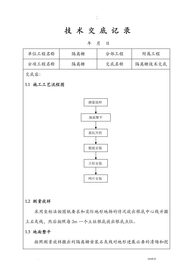 隔离栅技术交底大全