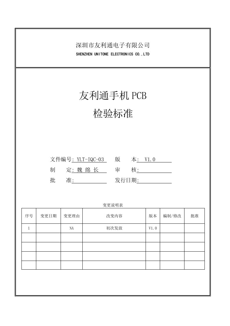 手机PCB检验标准