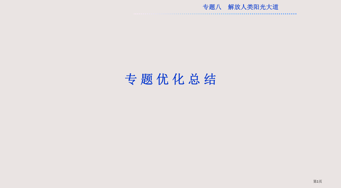 人民版历史必修1：专题八专题优化总结省公开课一等奖全国示范课微课金奖PPT课件