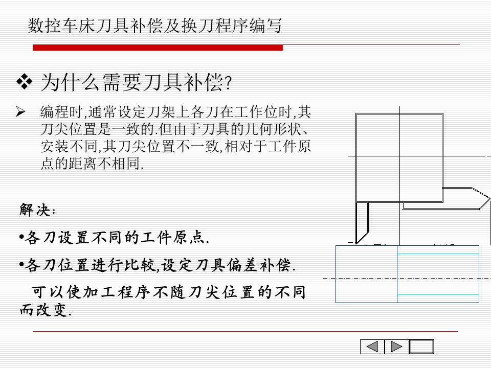 数控车床刀具补偿及换刀程序编写