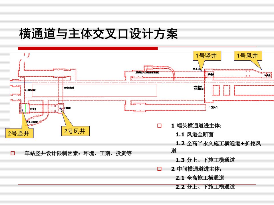 暗挖车站横通道与主体交叉口设计方案汇编