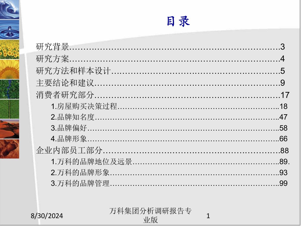 万科集团分析调研报告课件