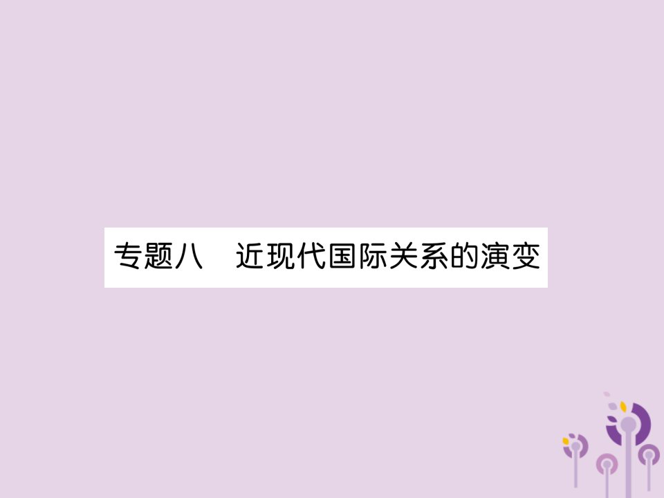 贵阳2019届中考历史总复习专题8近现代国际关系的演变精讲课件