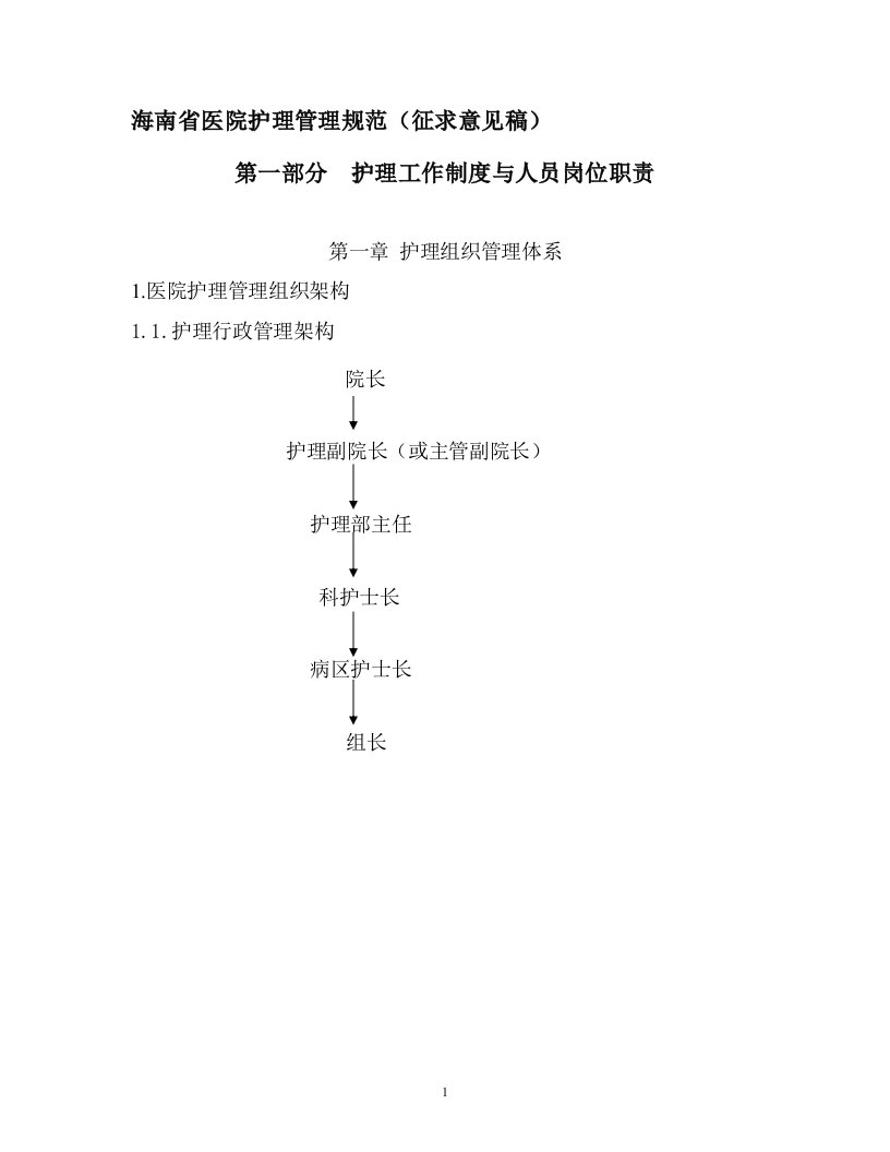 海南省医院护理管理规范