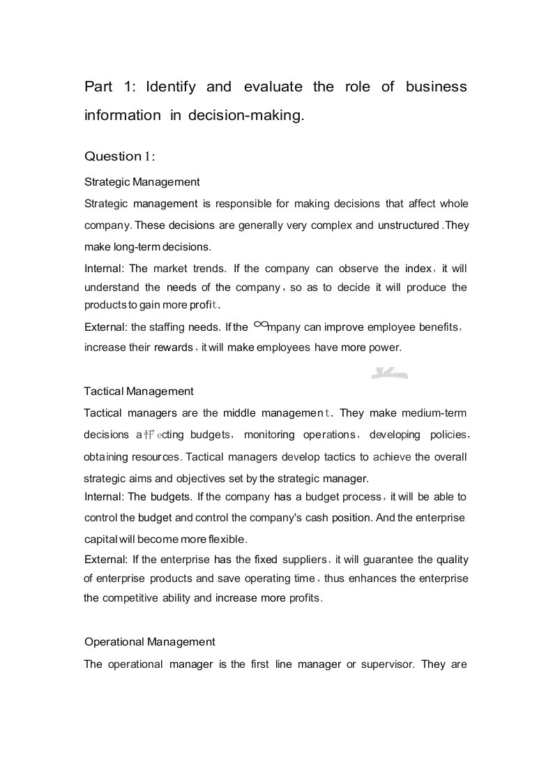 HND商务信息与通讯技术OUTCOME1