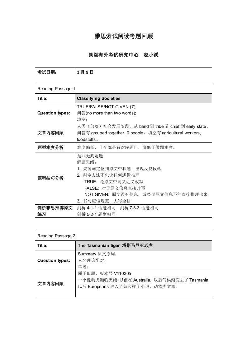 雅思真题集——.03.09阅读篇样本