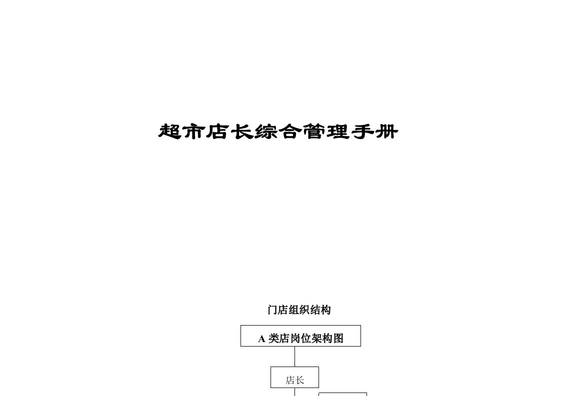 企业管理手册-超市店长综合管理手册