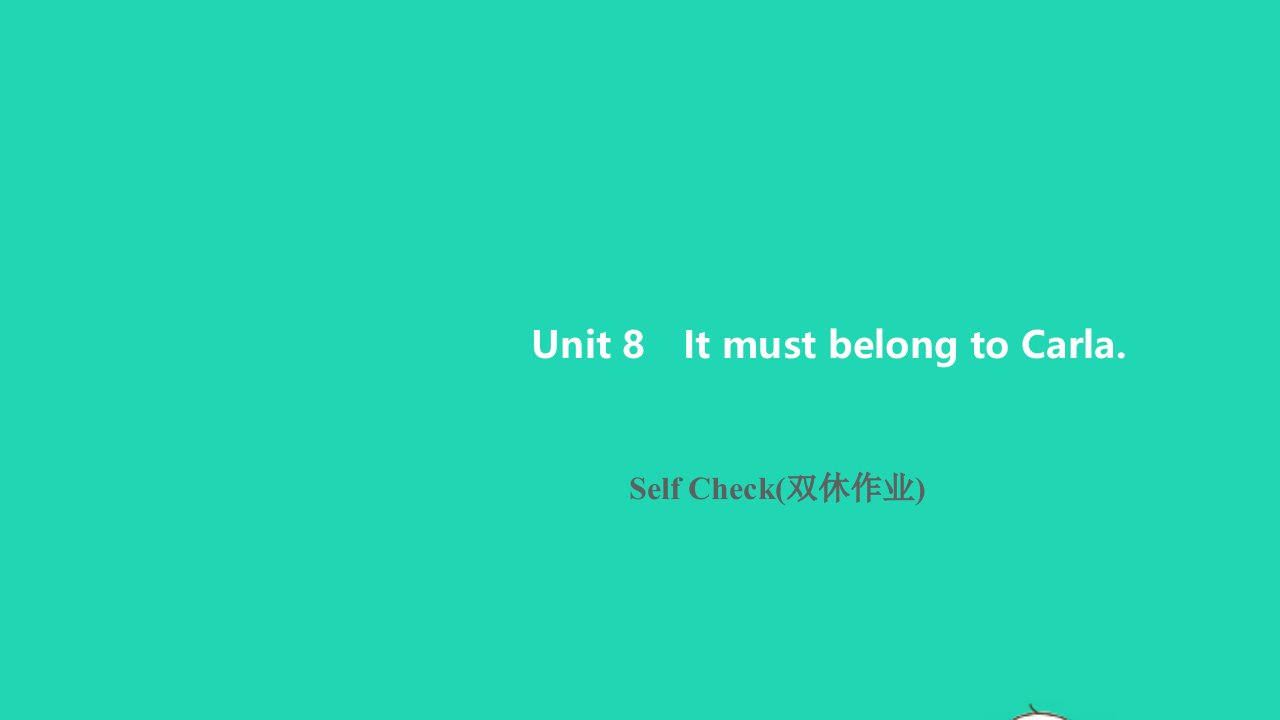 2022年九年级英语全册Unit8ItmustbelongtoCarlaSelfCheck双休作业习题课件新版人教新目标版