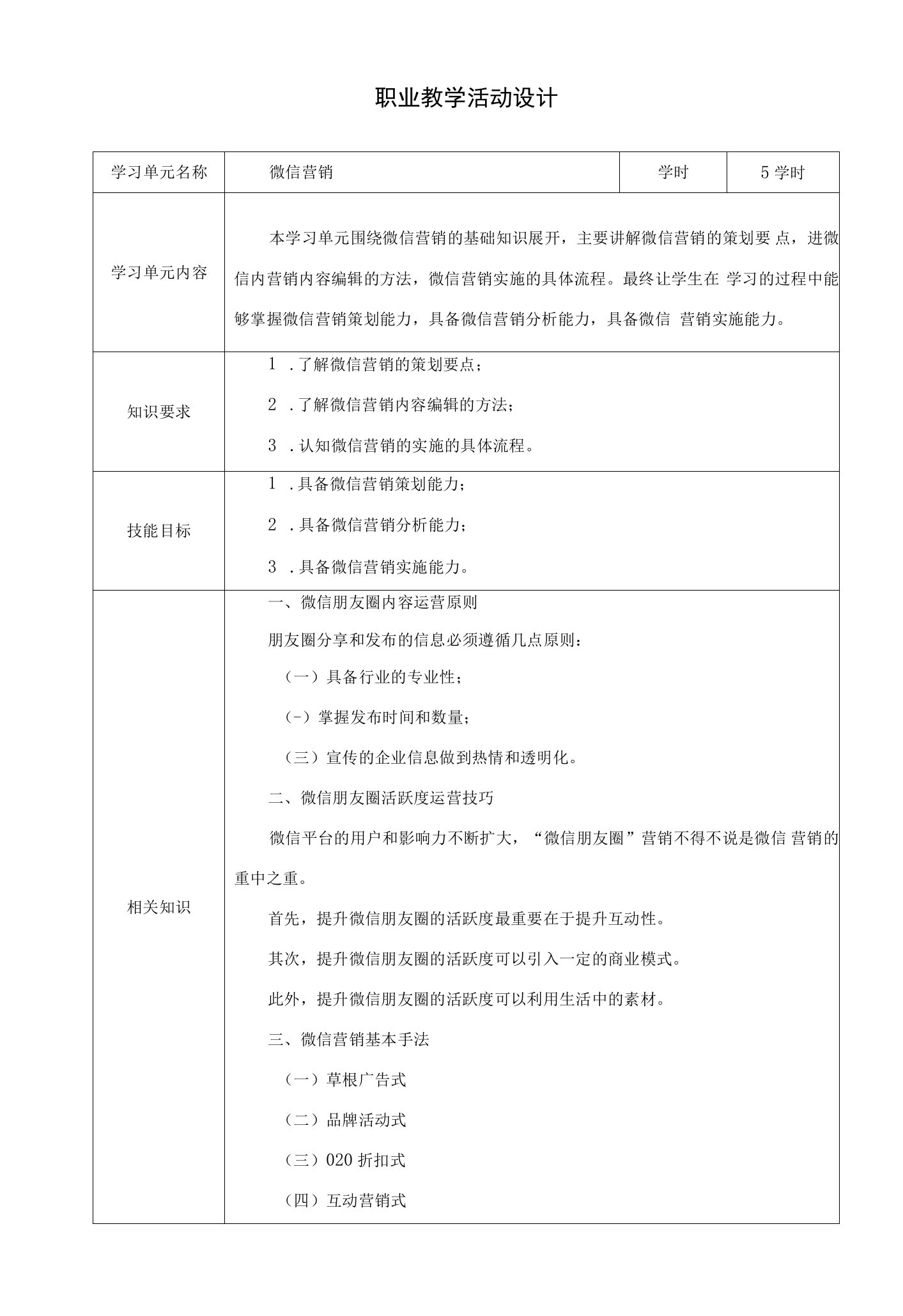 07-教学设计-微信营销