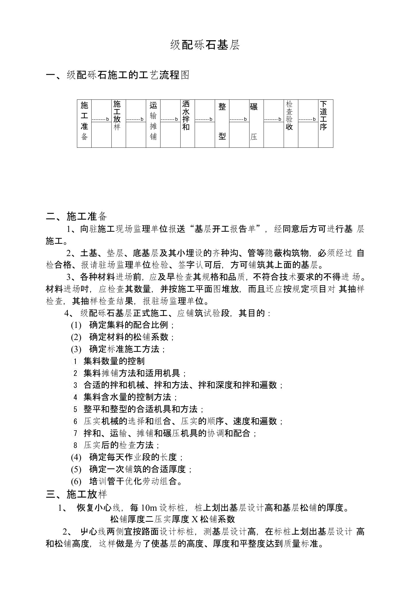 级配砾石基层施工工艺及方法