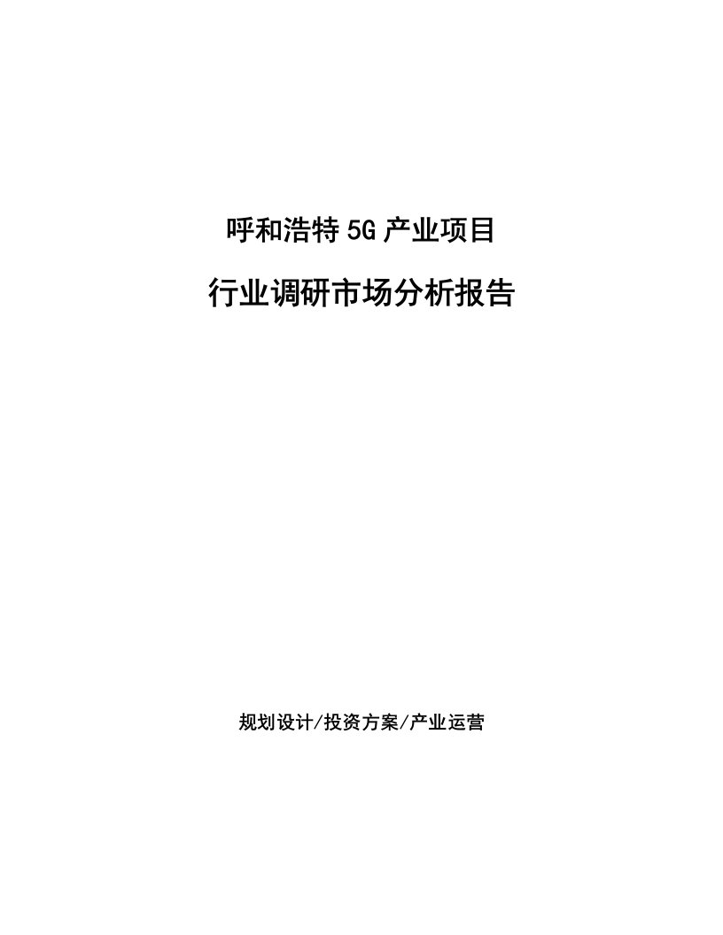 呼和浩特5G产业项目行业调研市场分析报告