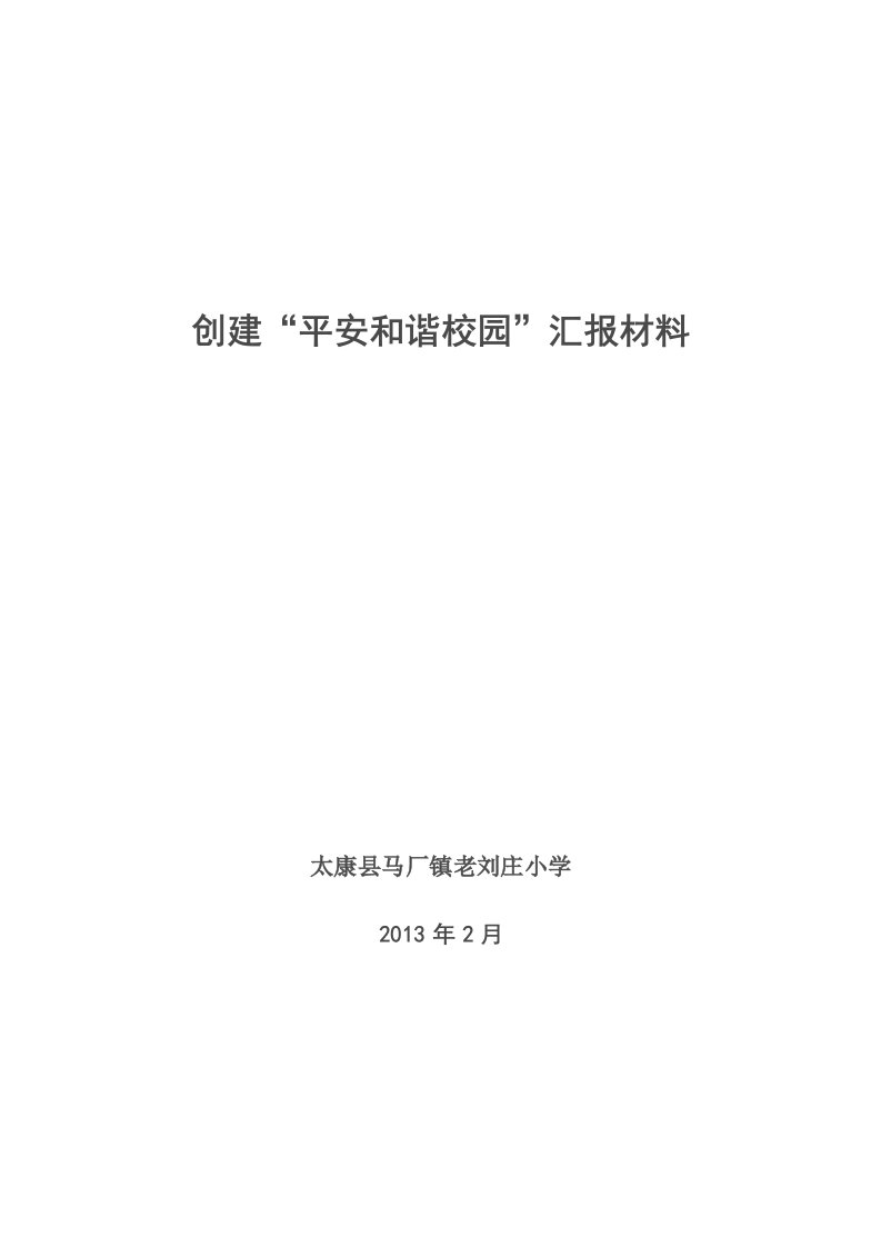 安全汇报材料定稿