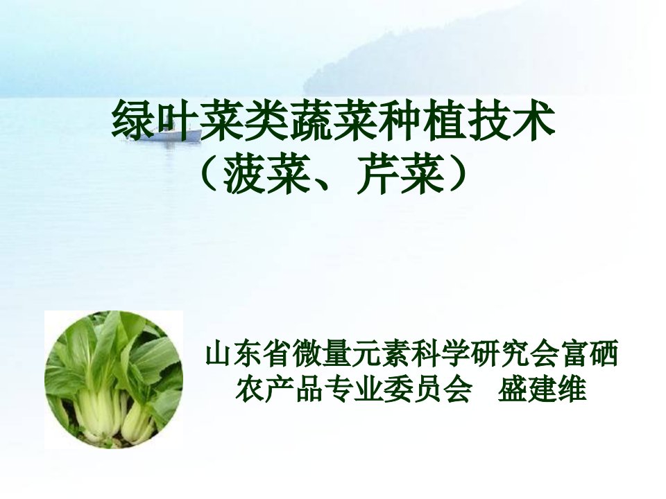 绿叶类蔬菜种植技术ppt课件