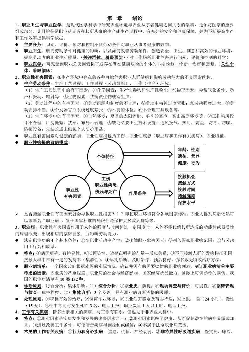 职业卫生与职业医学第7版考研复习笔记