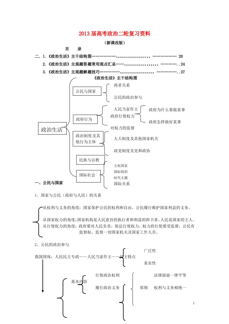 高考政治二轮复习