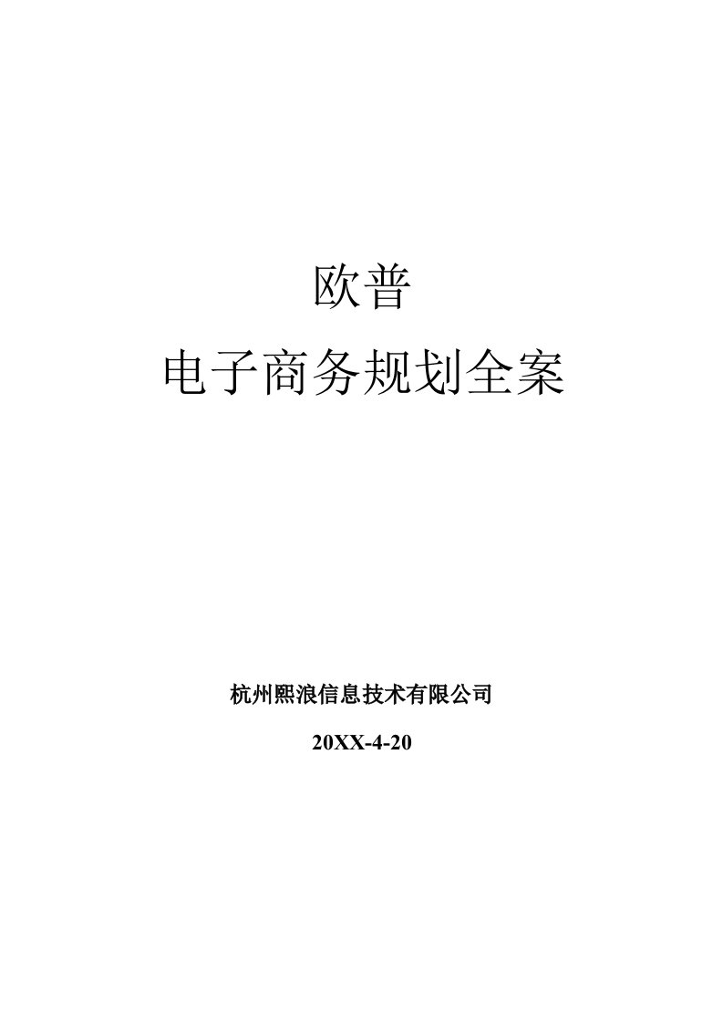 欧普照明电子商务规划方案