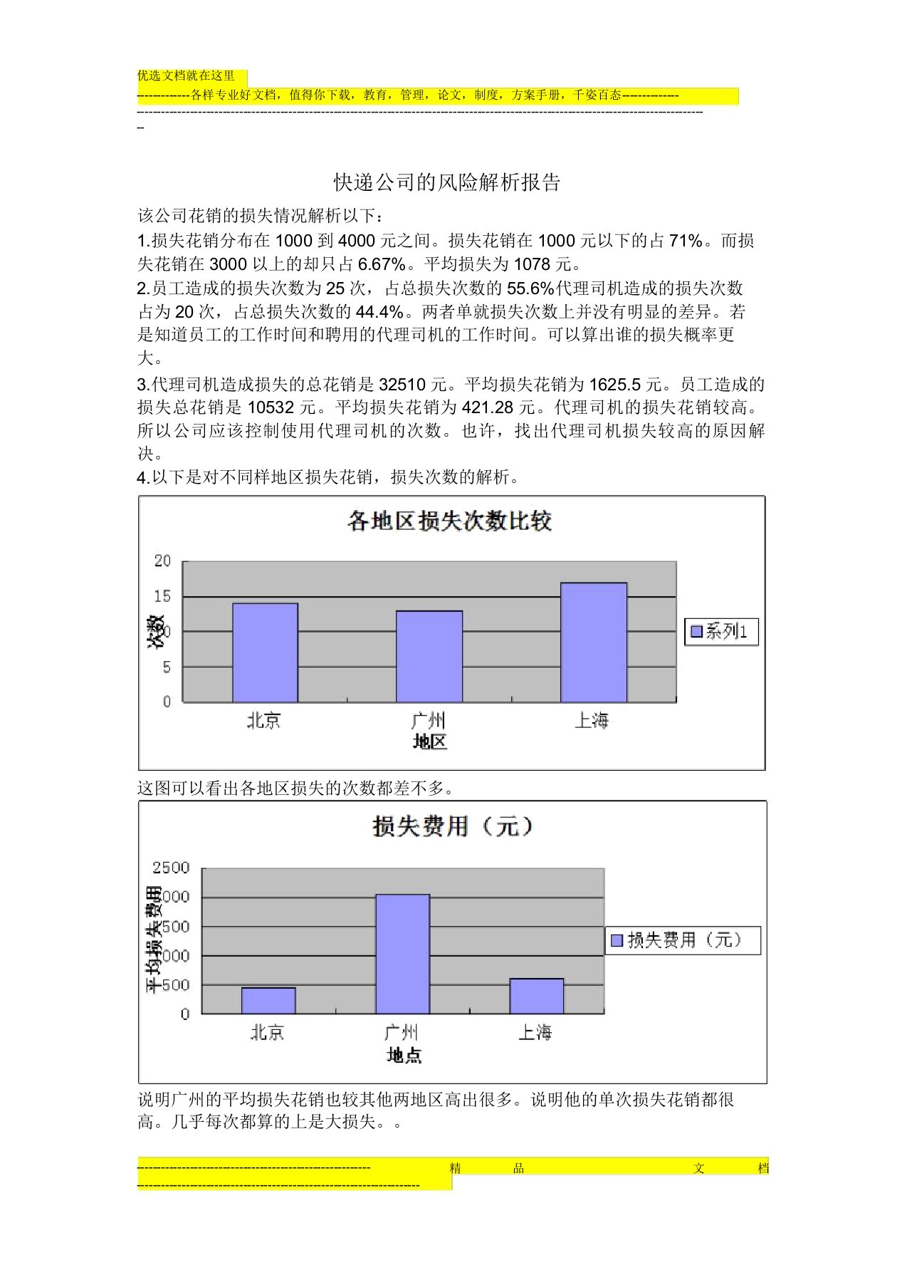 快递公司风险解析总结报告