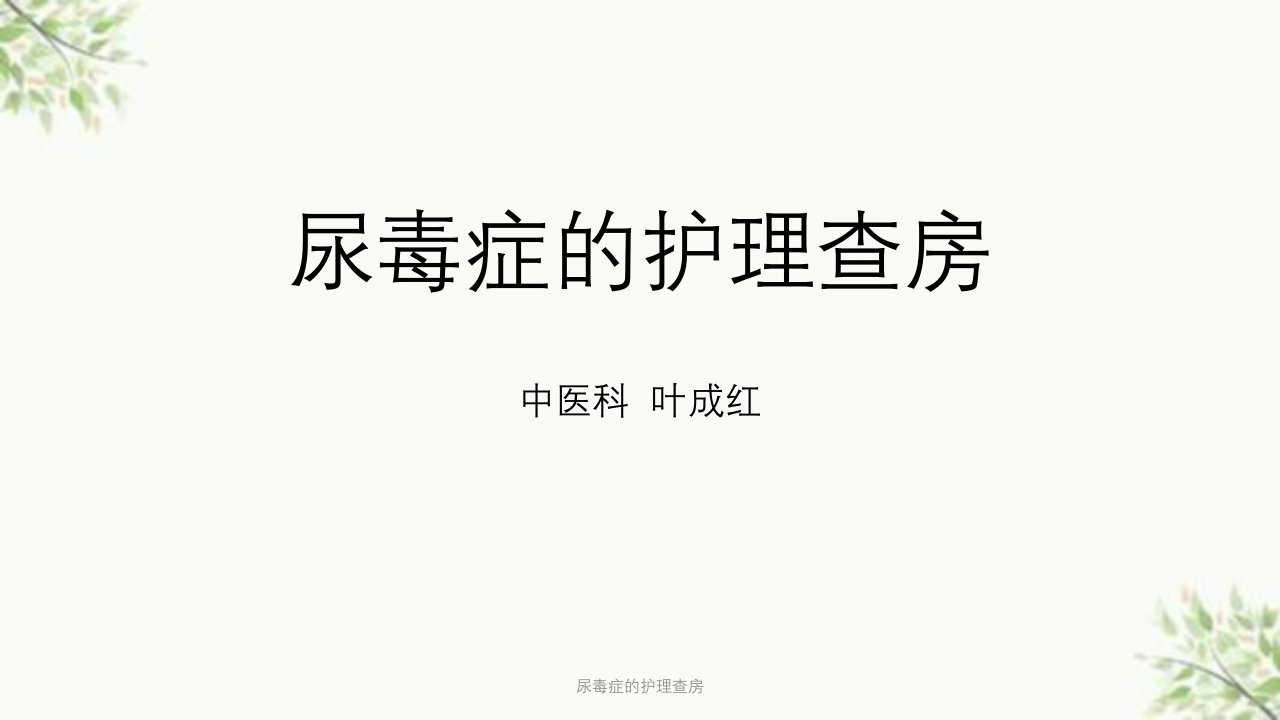 尿毒症的护理查房课件