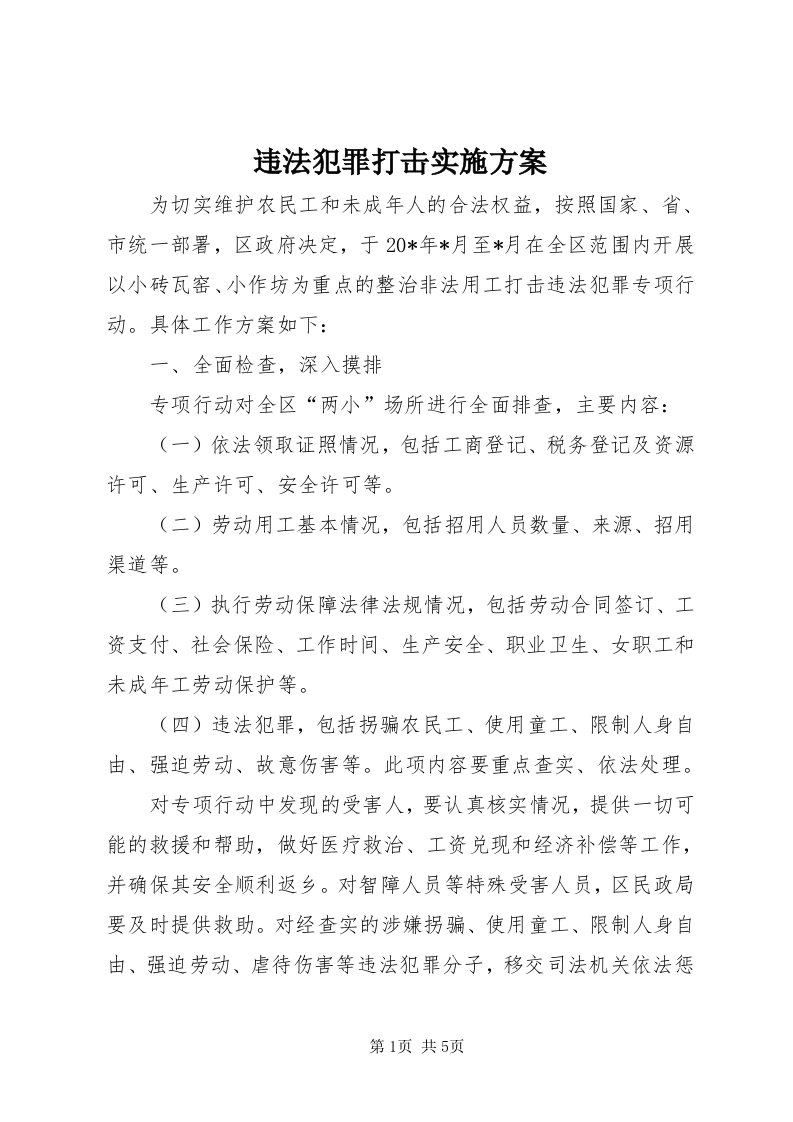 6违法犯罪打击实施方案