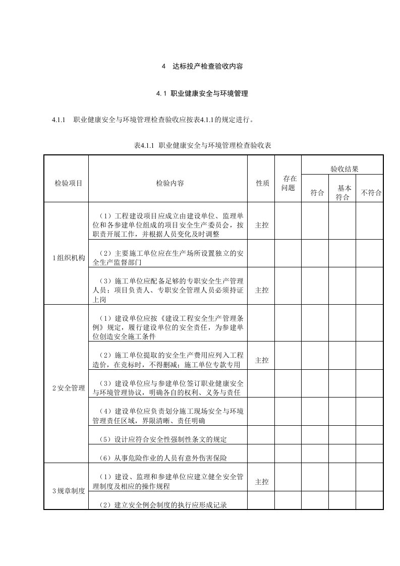 风电工程达标投产初验检查验收表