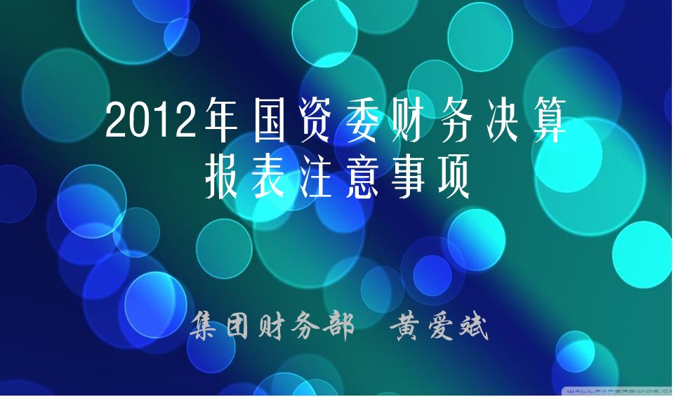 国资委决算报表讲解