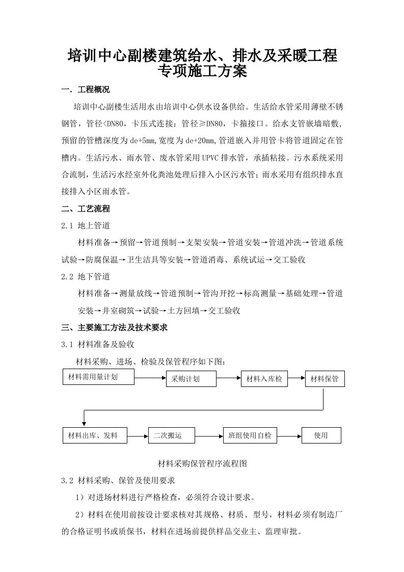 《培副水施工方案》word版