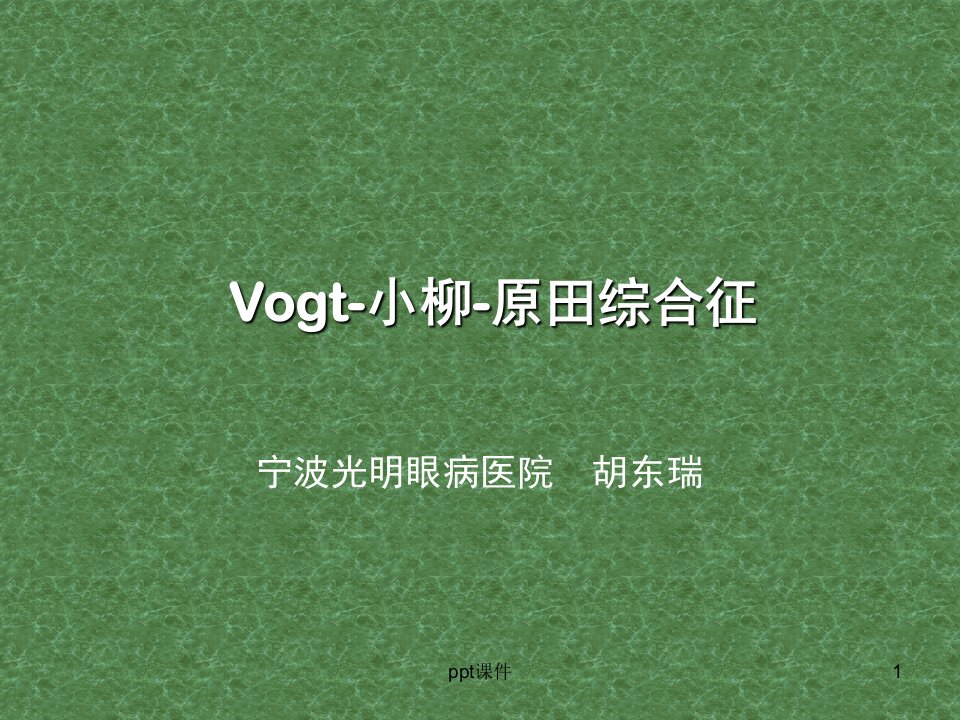 Vogt小柳原田综合征