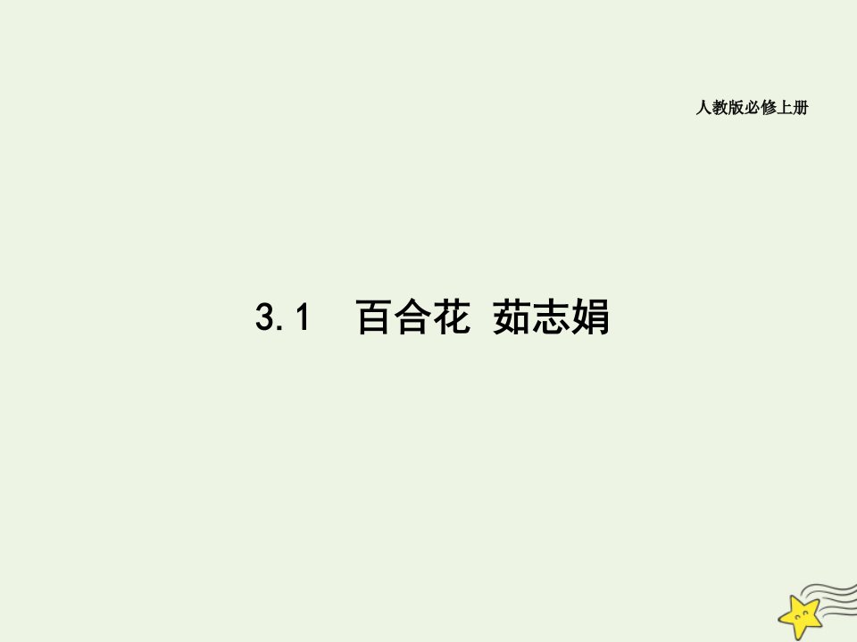 高中语文第一单元3.1百合花课件部编版必修上册