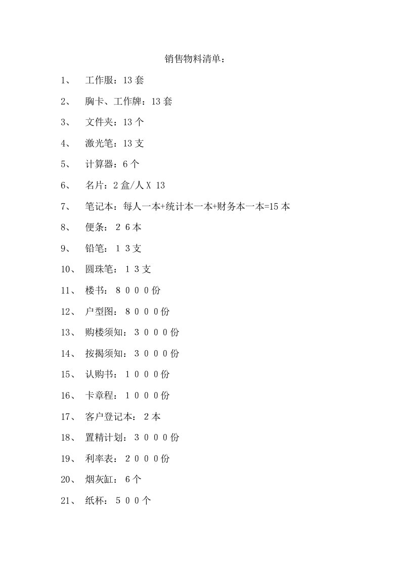 销售物料清单-物料管理