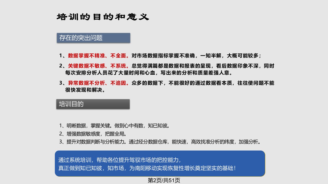 市场经营重点指标培训材料下发稿课件