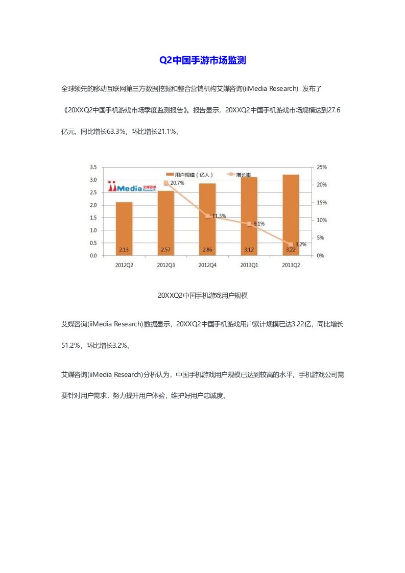 Q2中国手游市场监测