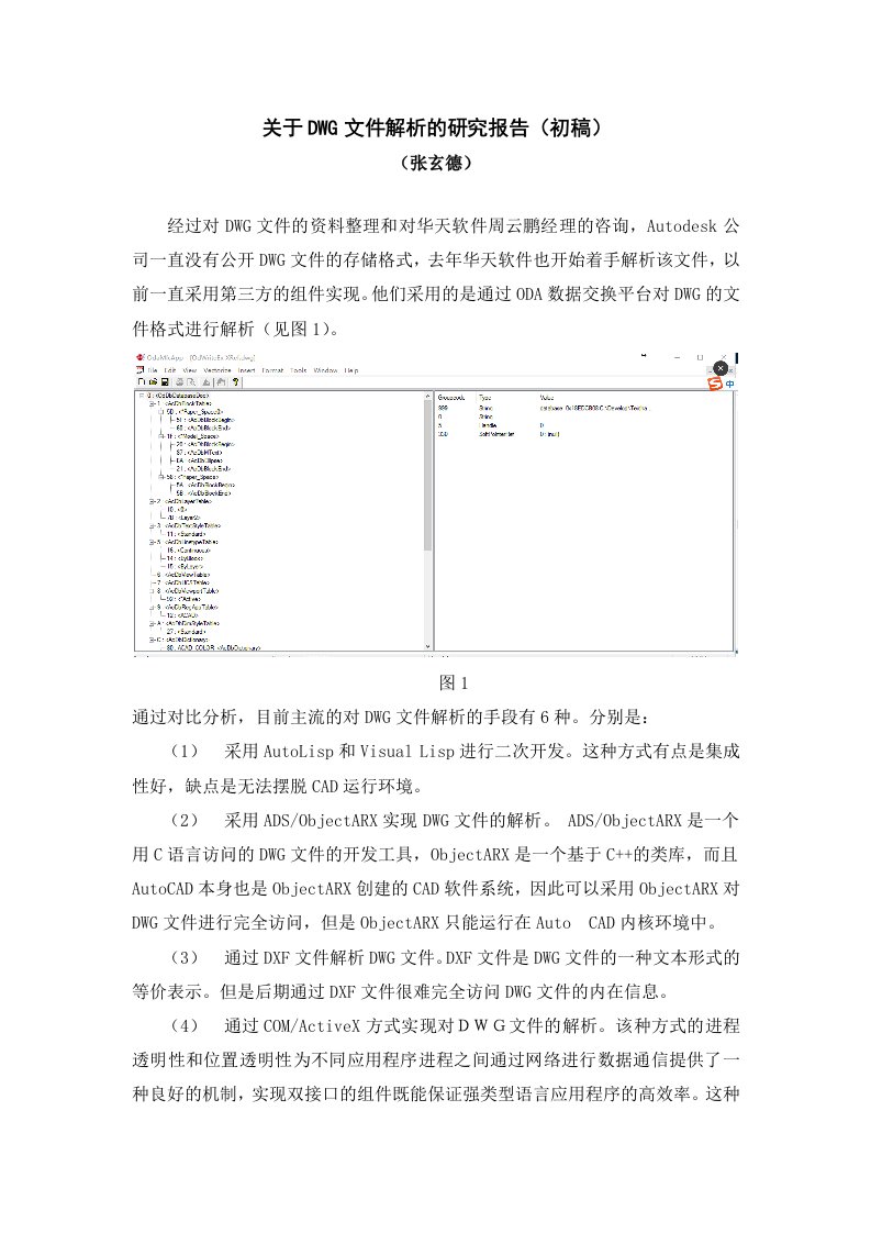 对dwg文件解析的研究报告解读