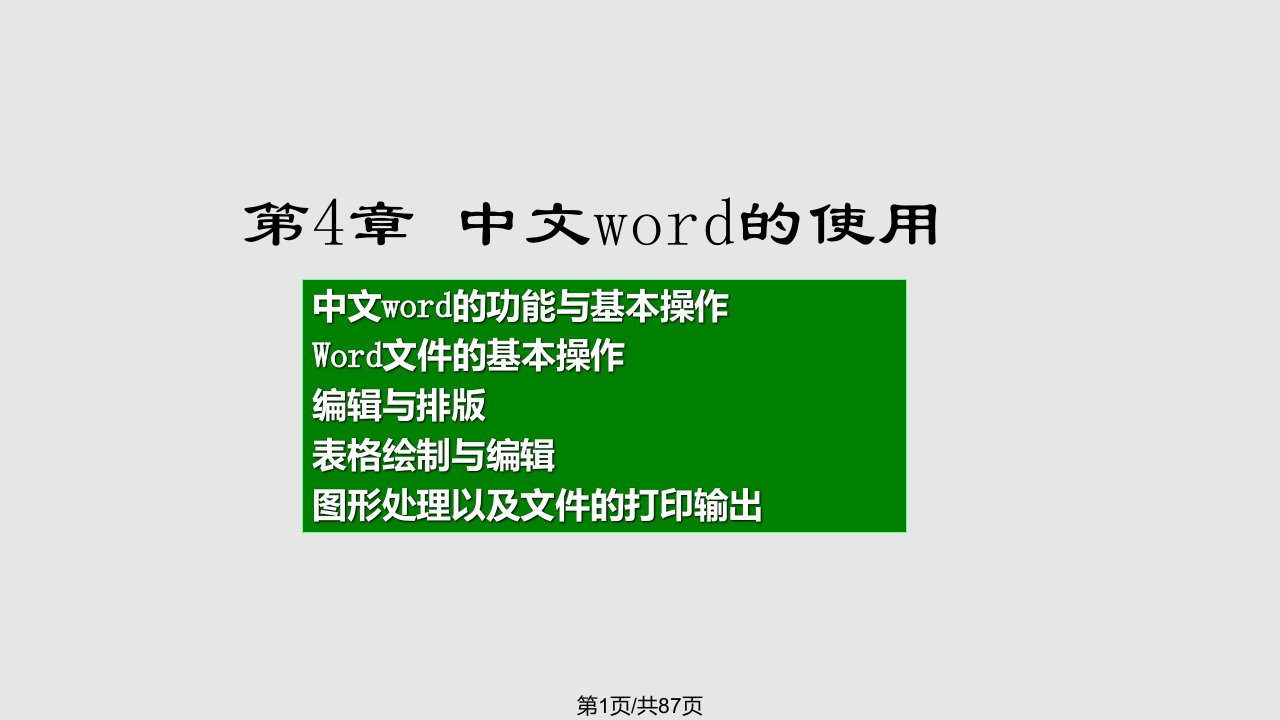 中文Word的使用PPT课件