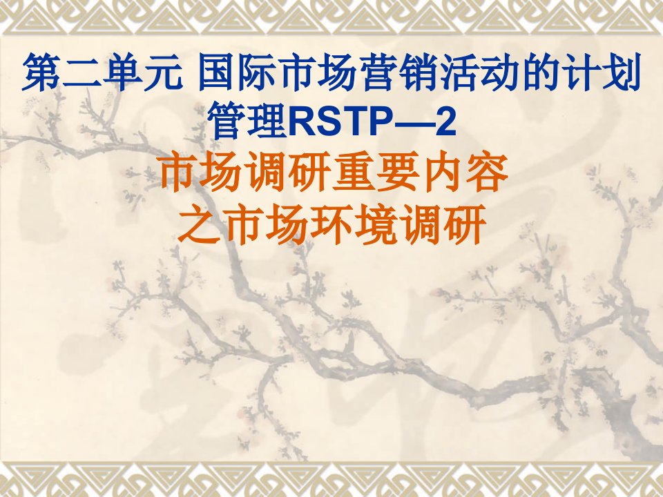 第二单元国际市场营销活动的计划管理RSTP-2