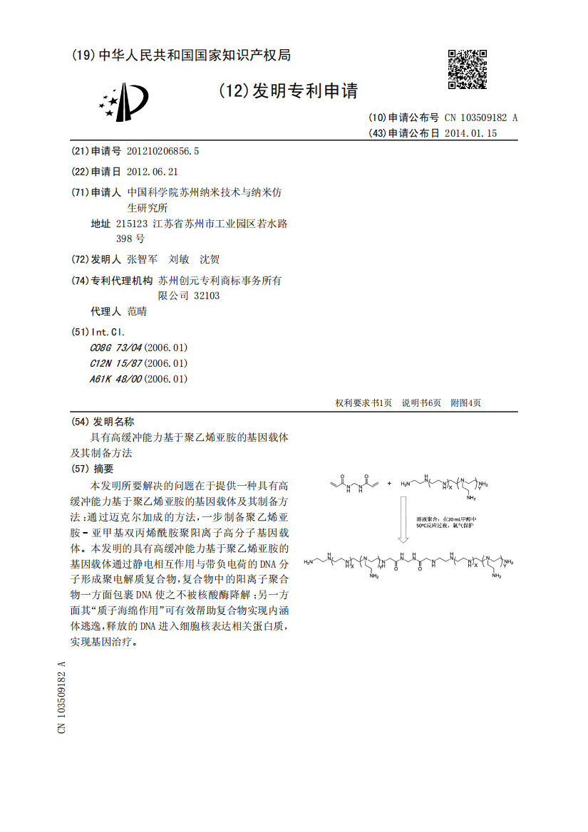 具有高缓冲能力基于聚乙烯亚胺的基因载体及其制备方法