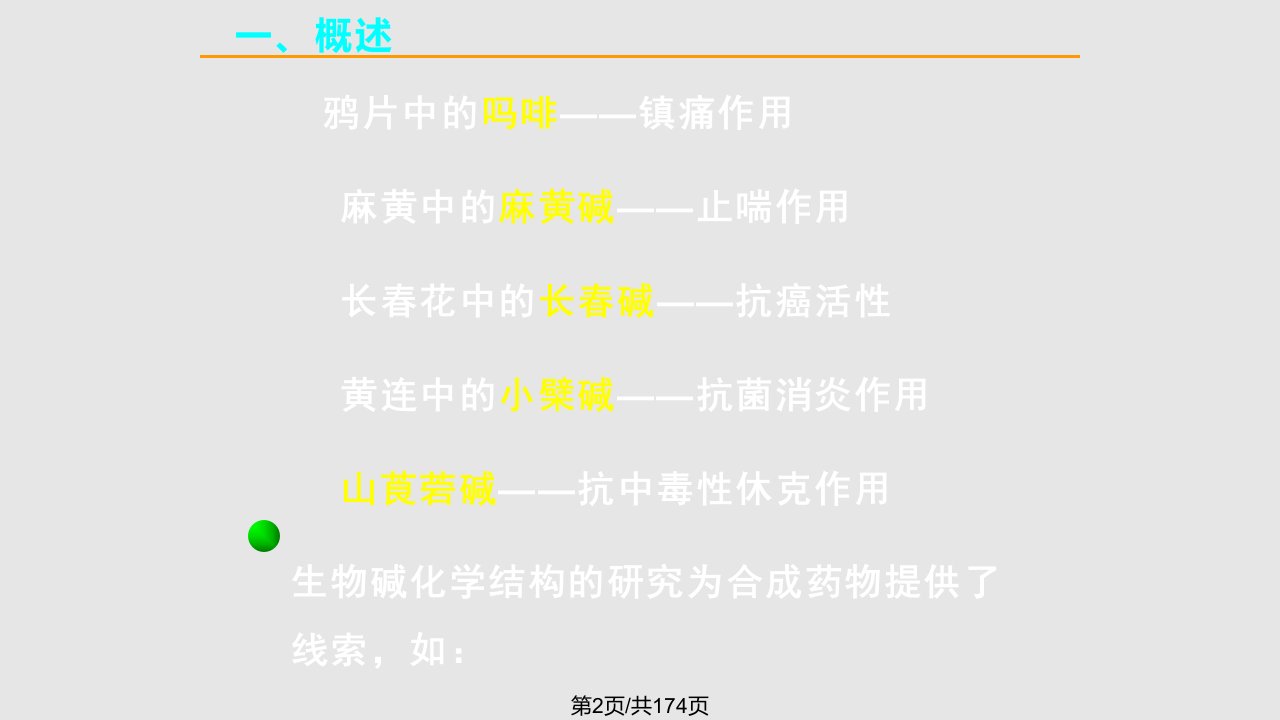 药科大学天然药物化学生物碱